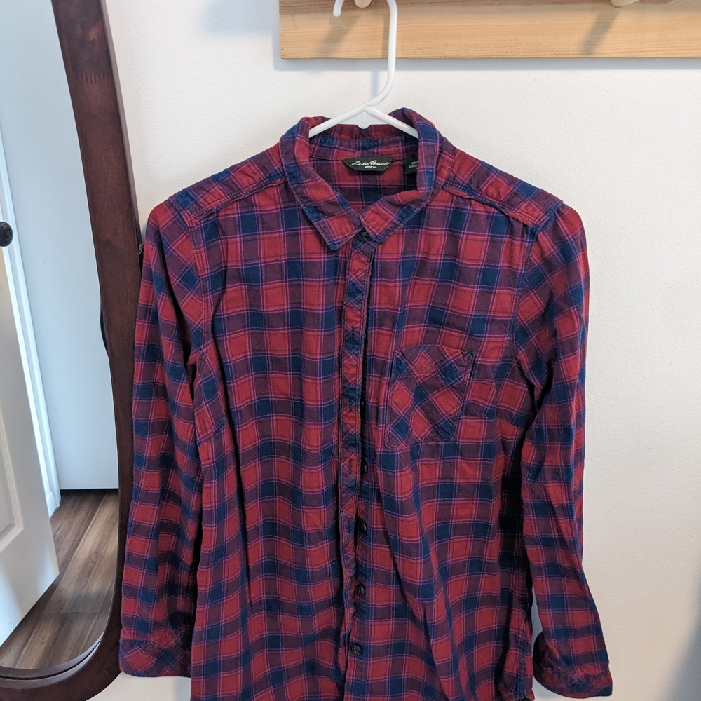 Red and Blue Plaid Men's Shirt